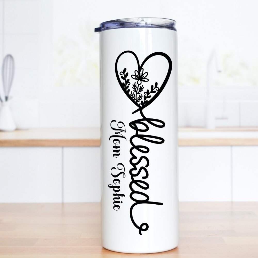 Custom Name (optional) Blessed Tumbler, Travel Mug, Gift For Mom Idea